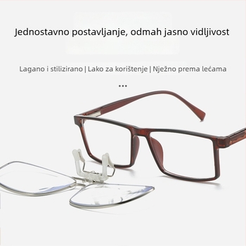 Klip-on naočale za čitanje za muškarce i žene, s preklopnim mehanizmom, ultra lagane, protiv plavog svjetla, za presbiopiju i miopiju, zaštita očiju