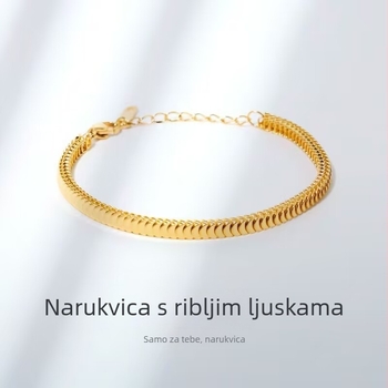 Narukvica od titan čelika, elektroplatiranje, dvostrani retro dizajn, jednostavan stil