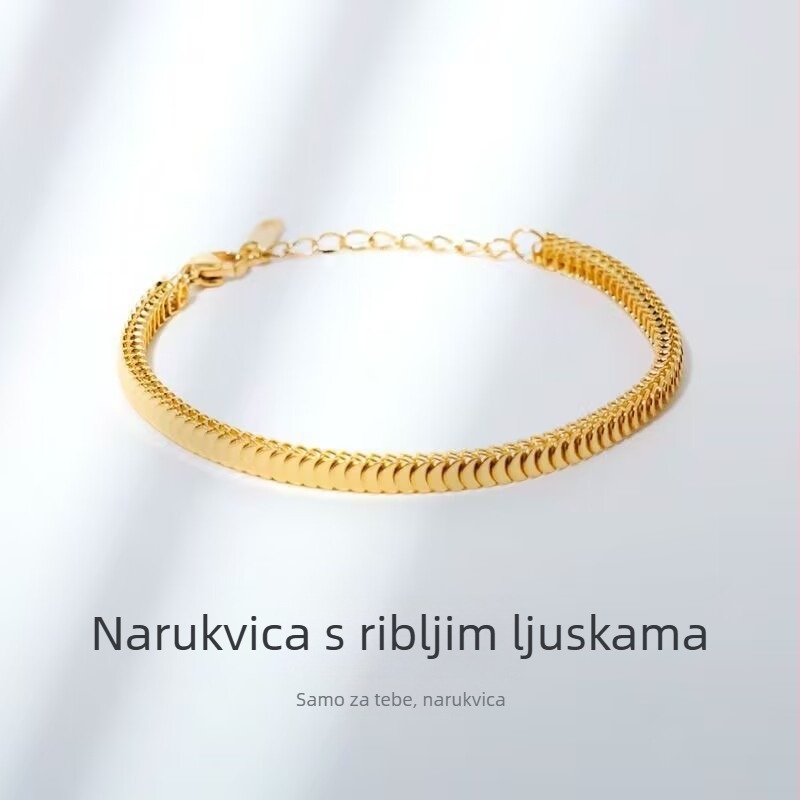 Narukvica od titan čelika, elektroplatiranje, dvostrani retro dizajn, jednostavan stil