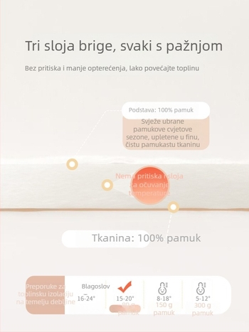 Dječji overal od 100% pamuka, zimskog debljine, dugi rukavi, za novorođenčicu (0–1 godina)