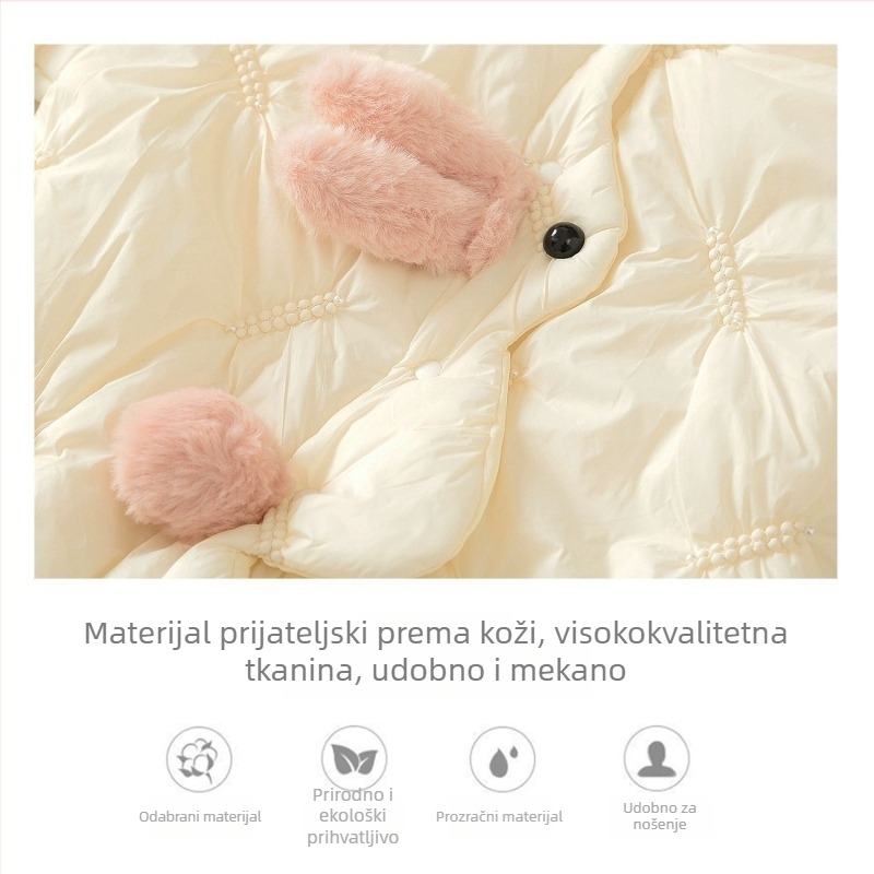 Novorođeni jednodijelni overál s kapuljom, zimski debeli, dugi rukavi, 100% poliester
