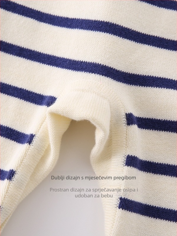 Beba jednodijelni overál s dugim rukavima, pamuk smjesa (90% pamuk, 9% najlon, 1% spandex), korejski stil, dizajn za puzanje, jesen 2025