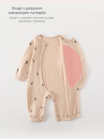 Univerzalni bebi romper od pamuka bez šavova za sve sezone, s dugim rukavima, 100% pamuk, unisex