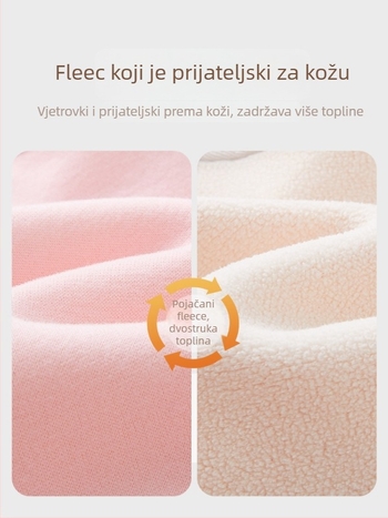 Unisex dječji jumpsuit s flis podstavom za jesen-zimu, pulover stil, debela pamuk mješavina (52% pamuka), za novorođenčad