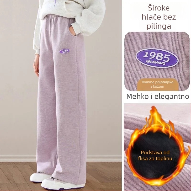 Dječje hlače od korduroja s flece podstavom za proljeće i jesen