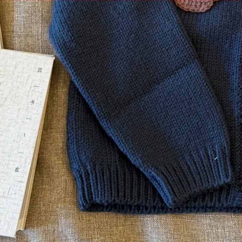 Dječji pleteni kardigan s životinjskim uzorkom, korejski stil, poliester, zatvarač sprijed, za dobnu skupinu 3–8 godina