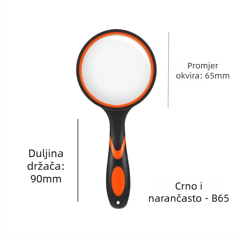 Ručna lupa od stakla visoke razlučivosti za čitanje i identifikaciju nakita, silikonska drška