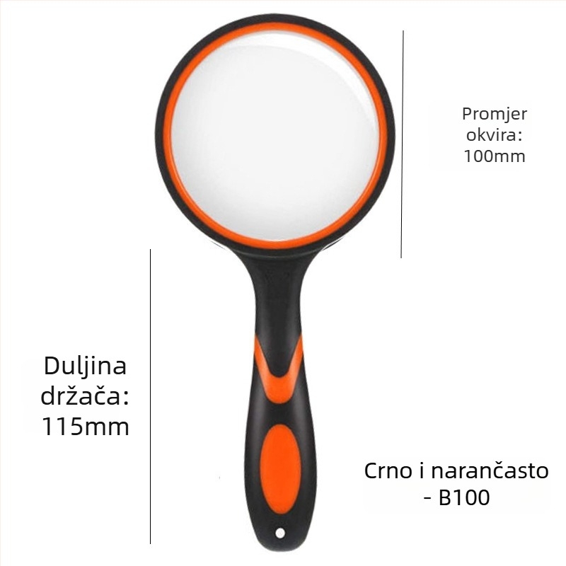 Ručna lupa od stakla visoke razlučivosti za čitanje i identifikaciju nakita, silikonska drška