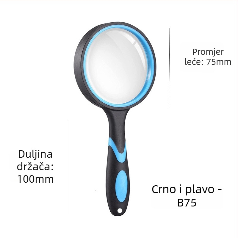 Ručna lupa od stakla visoke razlučivosti za čitanje i identifikaciju nakita, silikonska drška