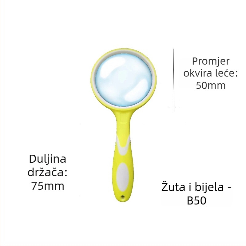 Ručna lupa od stakla visoke razlučivosti za čitanje i identifikaciju nakita, silikonska drška