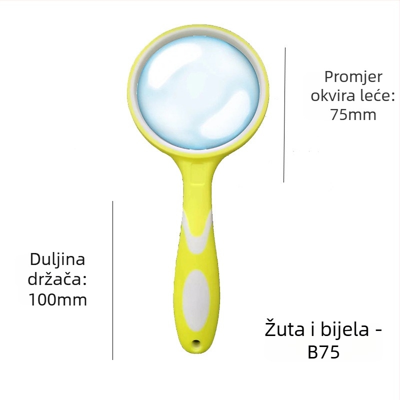 Ručna lupa od stakla visoke razlučivosti za čitanje i identifikaciju nakita, silikonska drška