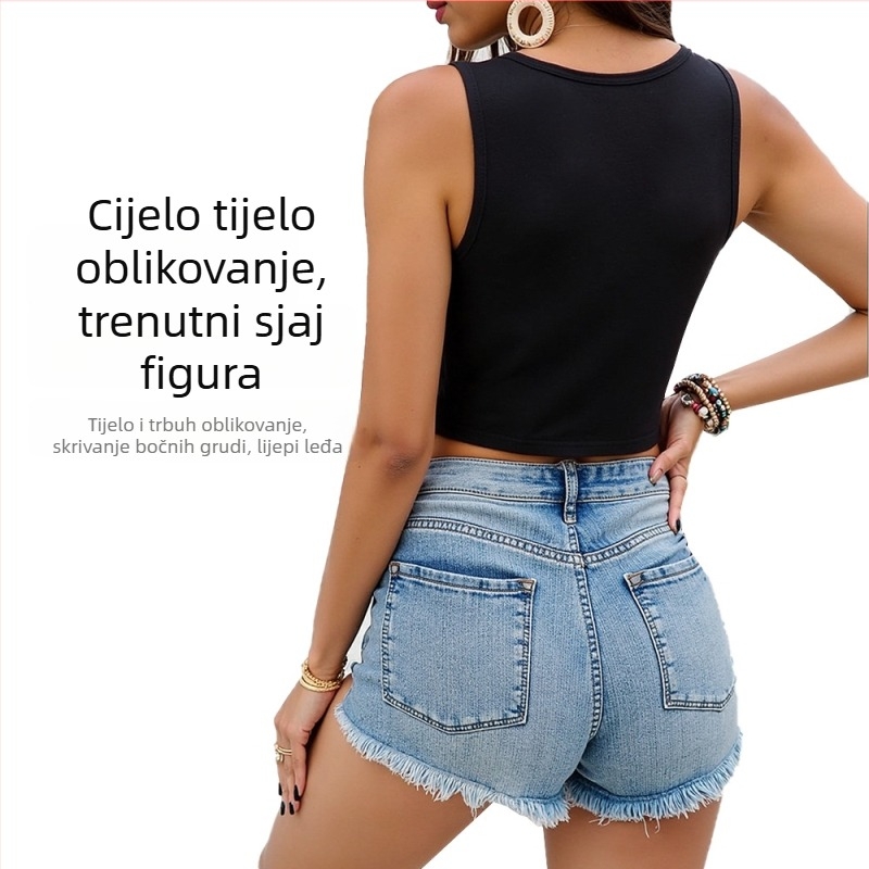 Ženski bezrukavni camisole vest, prozračni poliester, 95–100% poliester, okrugli izrez, ljeto