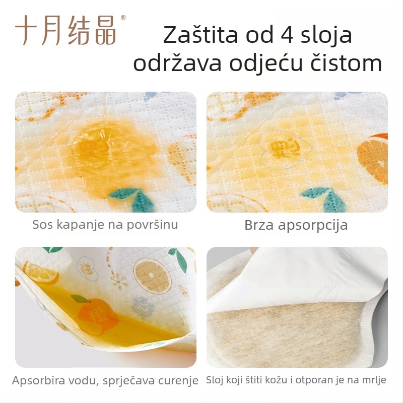 October Crystal Jednokratna dječja pregača – Vodootporna pregača za hranjenje beba i male djece (1–3 godine) – Unisex, izrađena od netkanih materijala i PE folije