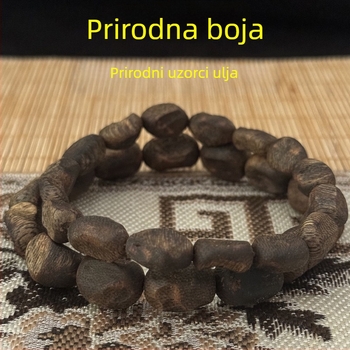 Prirodna narukvica od zelenog agarwood drveta, unisex, jednoslojna nit, autentičan proizvod