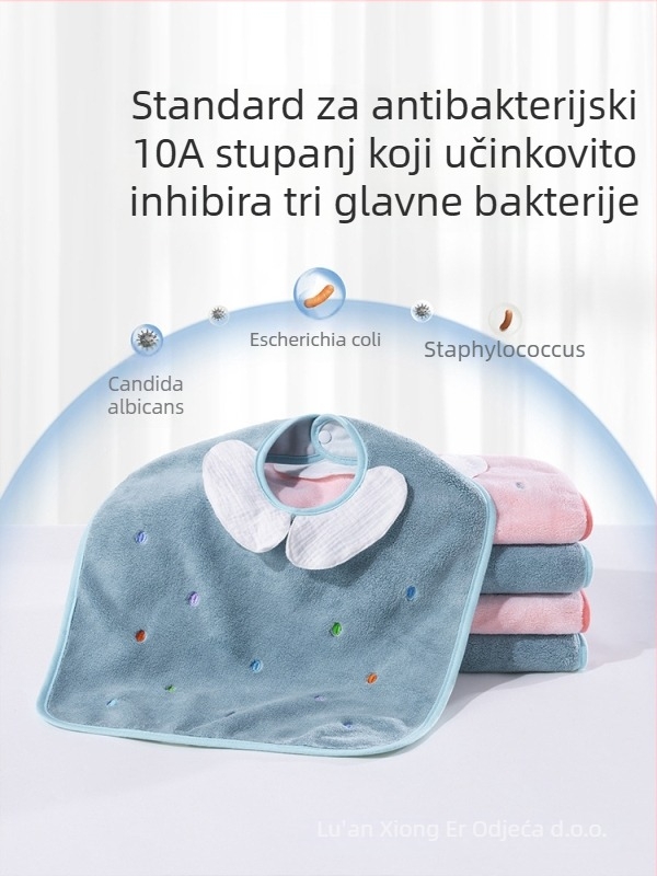 Dječja pregača od Coral fleece za pranje zuba i čišćenje lica, pamuk u sastavu, unisex, 3–8 godina, Sigurnosna klasa A