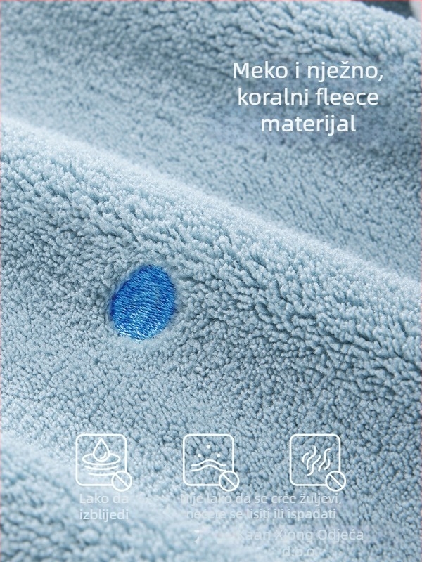 Dječja pregača od Coral fleece za pranje zuba i čišćenje lica, pamuk u sastavu, unisex, 3–8 godina, Sigurnosna klasa A