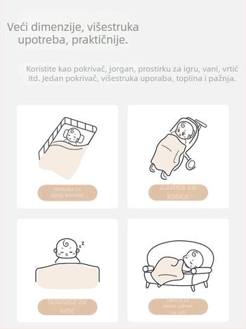 Quilt za bebu I papa&mama, 95% pamuk, punilo od baršunastog pamuka, za zimu i jesen, drugi uzorak