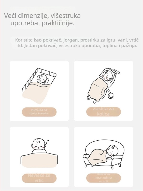 Quilt za bebu I papa&mama, 95% pamuk, punilo od baršunastog pamuka, za zimu i jesen, drugi uzorak
