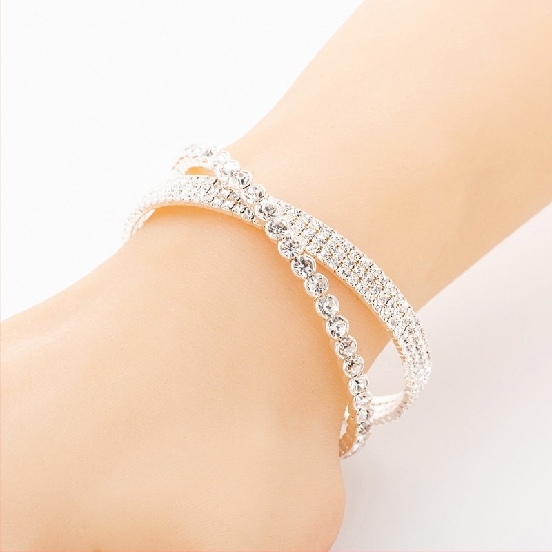 Narukvica s rhinestones, dijamantni stil, elektroplatiranje, YFJEWE, model B254