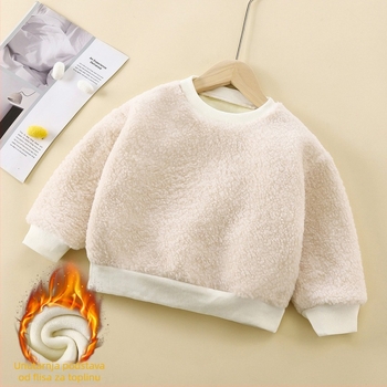 Dječja flis podstavljena majica s dugim rukavima, unisex, okrugli ovratnik, zimska
