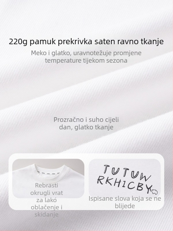 Dječja pamučna majica za djevojčice s natpisom slova, okrugli izrez, kratkim rukavima, korejski stil