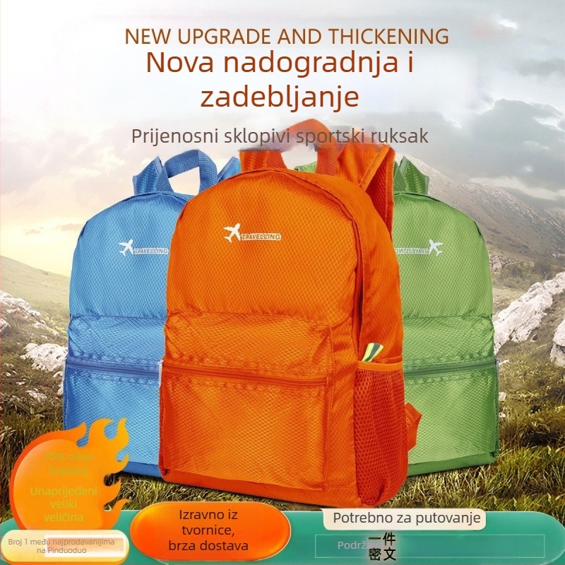 Putni ranac — vodootporan, proširiv, skladištiv (Oxford tkanina, vanjski sportovi, unisex)