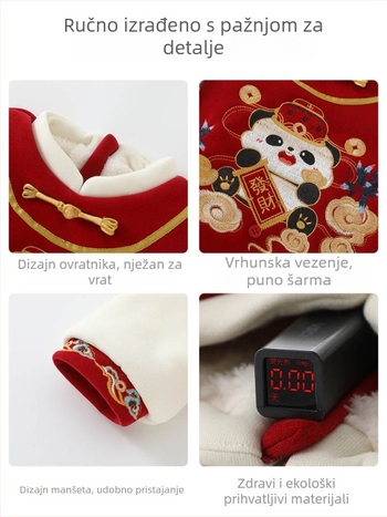 Dvodjelni unisex dječji pleteni komplet s fleece-om, debeli, dugi rukav pulover i hlače, crtani uzorak, za djecu 1–3 godine, zima/jesen/proljeće
