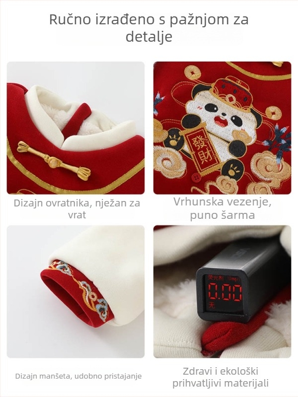 Dvodjelni unisex dječji pleteni komplet s fleece-om, debeli, dugi rukav pulover i hlače, crtani uzorak, za djecu 1–3 godine, zima/jesen/proljeće
