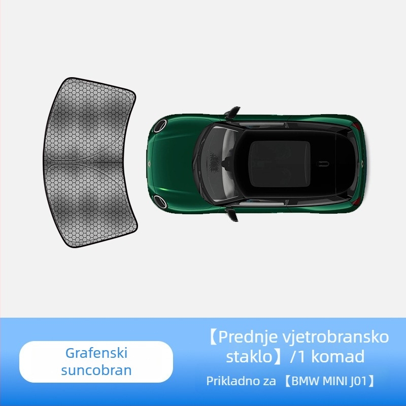 Sjenilo za sunce za MINI Cooper od carAwait – titanij materijal, ravni montaža, tisk loga dostupan