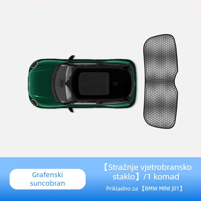 Sjenilo za sunce za MINI Cooper od carAwait – titanij materijal, ravni montaža, tisk loga dostupan