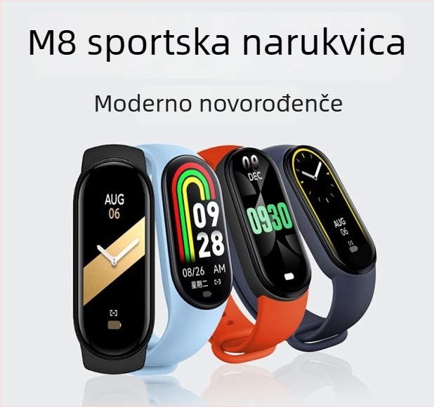 Android-kompatibilna pametna narukvica s brojanjem koraka, praćenje otkucaja srca, praćenje sna, detekcija zasićenja kisikom u krvi, Bluetooth do 10 m