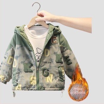Dječja pamučna jakna s kapuljom za jesen-zimu, srednje duljine, dugi rukavi, casual stil