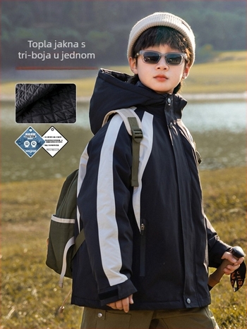 Beibei Baodi dječja jakna s perjem patke, kapuljača, odvojiva, vodootporna 5000mm, prozračnost 5000mm
