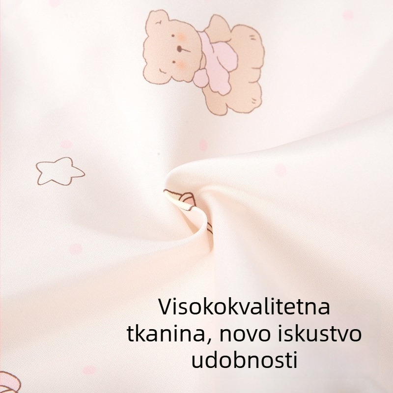 Jakna za djevojčice – kapuljača, zatvarač, dugi rukavi, poliester, karikaturni uzorak