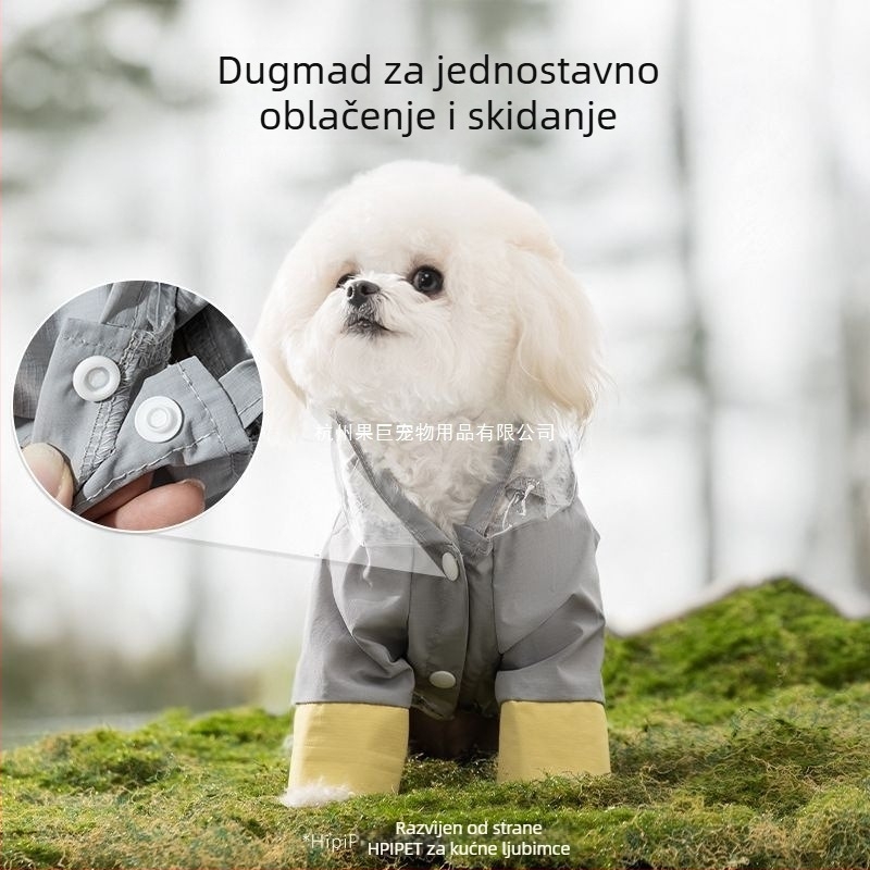 Kišni kaput za pse – otporan na vjetar, reflektirajući, prilagodljiv, PVC tkanina, vodootporni PU sloj (proljeće-ljeto)
