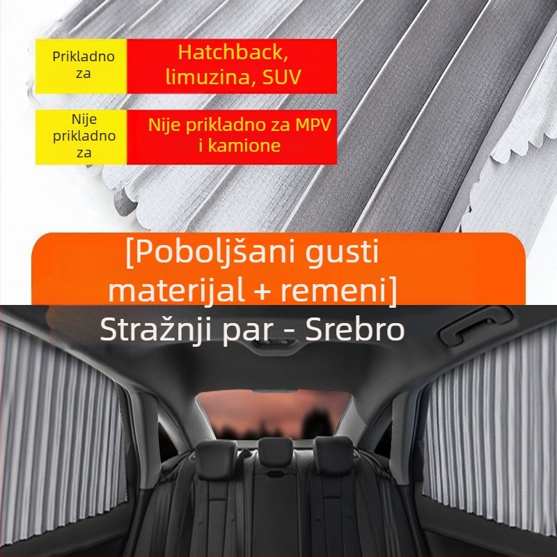Automobilsko sjenilo od najlonske mreže, magnetsko pričvršćivanje, univerzalno za prozor automobila, zaštita od sunca i toplinska izolacija