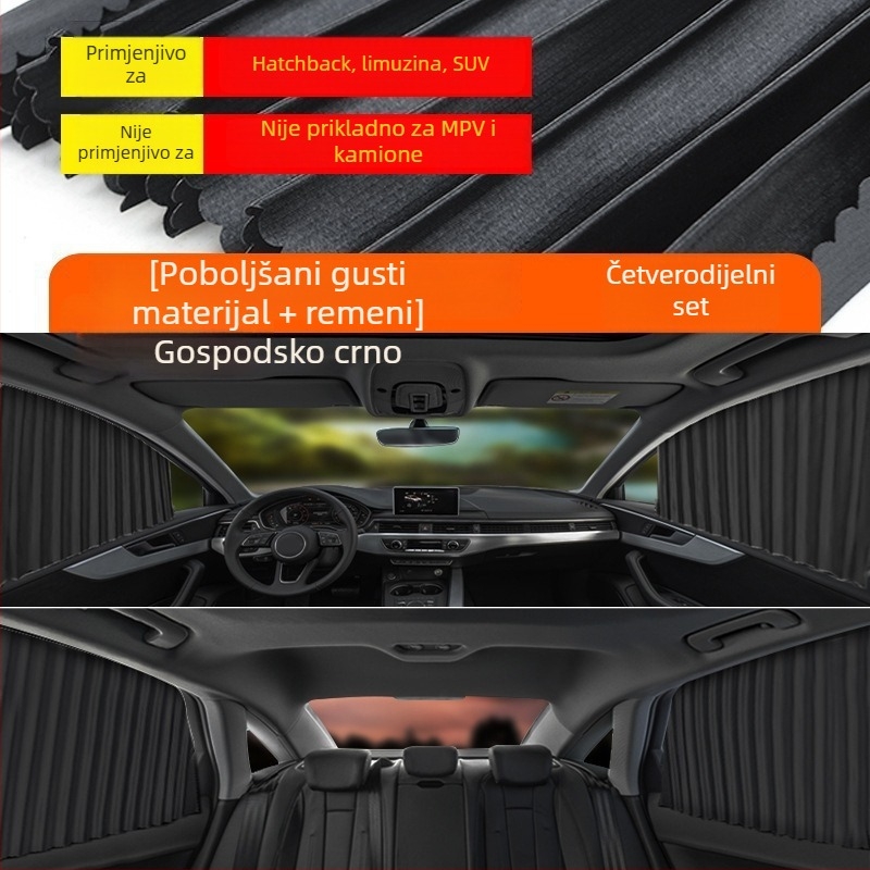 Automobilsko sjenilo od najlonske mreže, magnetsko pričvršćivanje, univerzalno za prozor automobila, zaštita od sunca i toplinska izolacija