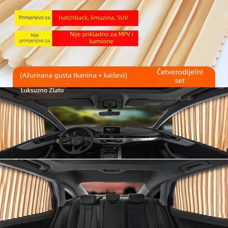 Automobilsko sjenilo od najlonske mreže, magnetsko pričvršćivanje, univerzalno za prozor automobila, zaštita od sunca i toplinska izolacija