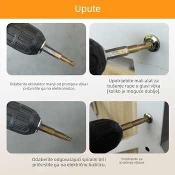 Set ekstraktora vijaka za slomljene i oštećene navoje, 22 komada, čelik visoke brzine, Chuangxiang Tools, za kućnu upotrebu