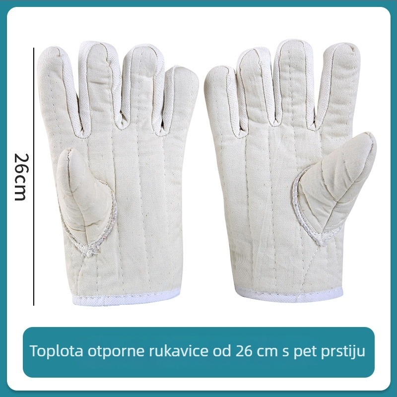 Produžene rukavice za pećnicu s pet prstiju – otporne na visoke temperature, izolirane, otporne na habanje, za pečenje