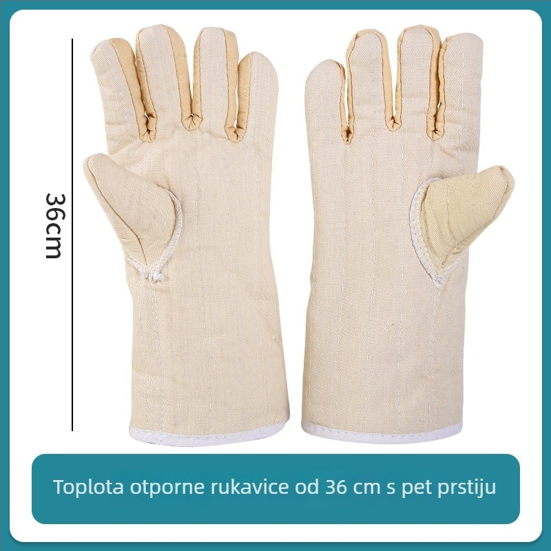 Produžene rukavice za pećnicu s pet prstiju – otporne na visoke temperature, izolirane, otporne na habanje, za pečenje