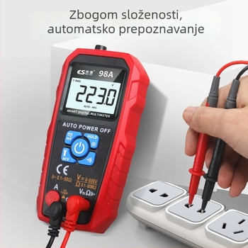 Automatski digitalni multimetar s automatskim rasponom, s pozadinskim osvjetljenjem zaslona, visoka preciznost, mjerenje kapaciteta i temperature