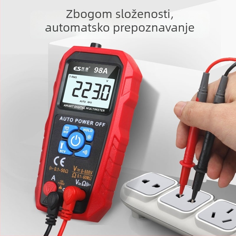 Automatski digitalni multimetar s automatskim rasponom, s pozadinskim osvjetljenjem zaslona, visoka preciznost, mjerenje kapaciteta i temperature
