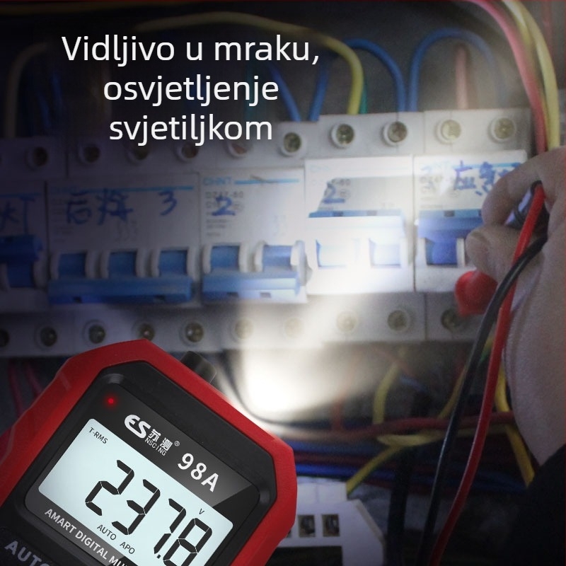 Automatski digitalni multimetar s automatskim rasponom, s pozadinskim osvjetljenjem zaslona, visoka preciznost, mjerenje kapaciteta i temperature