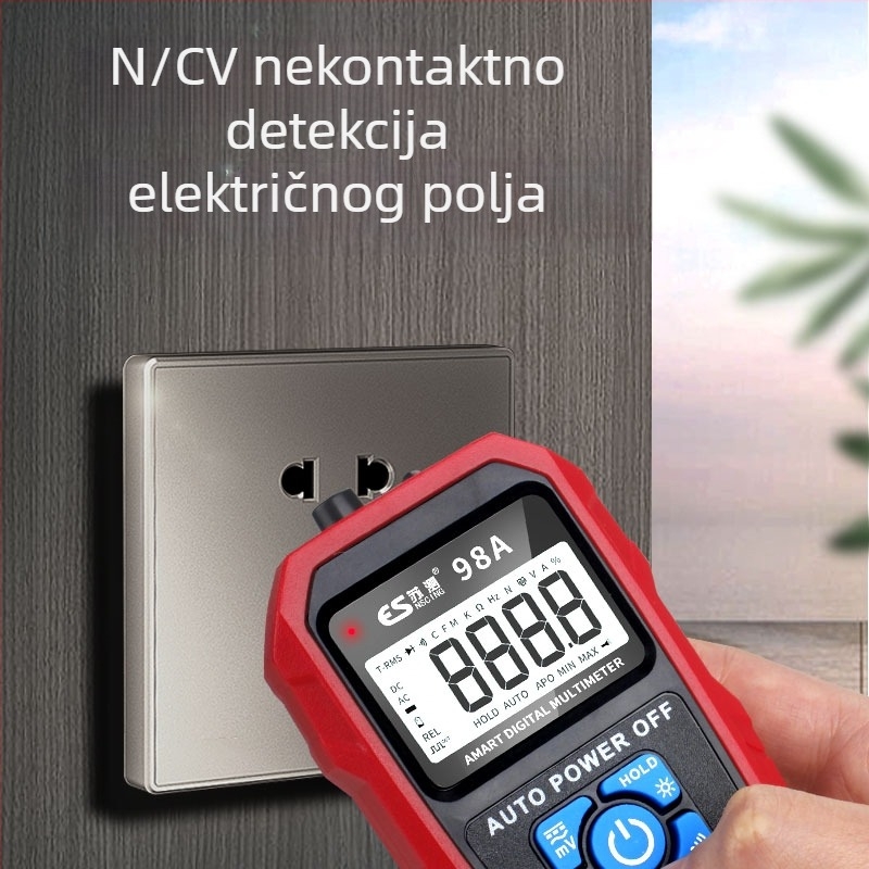 Automatski digitalni multimetar s automatskim rasponom, s pozadinskim osvjetljenjem zaslona, visoka preciznost, mjerenje kapaciteta i temperature