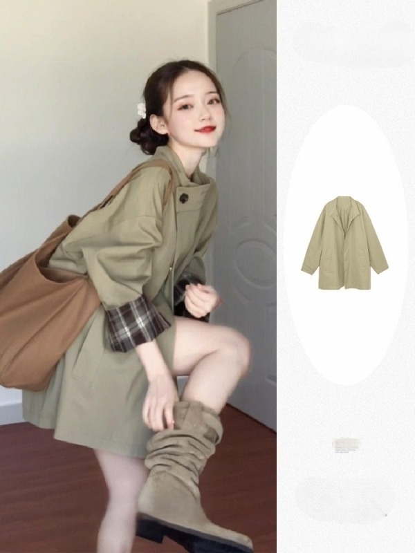 Ženska windbreaker jakna, 2025 novi stil za sitne figure, jesen-zima, elegantan i jedinstven izgled
