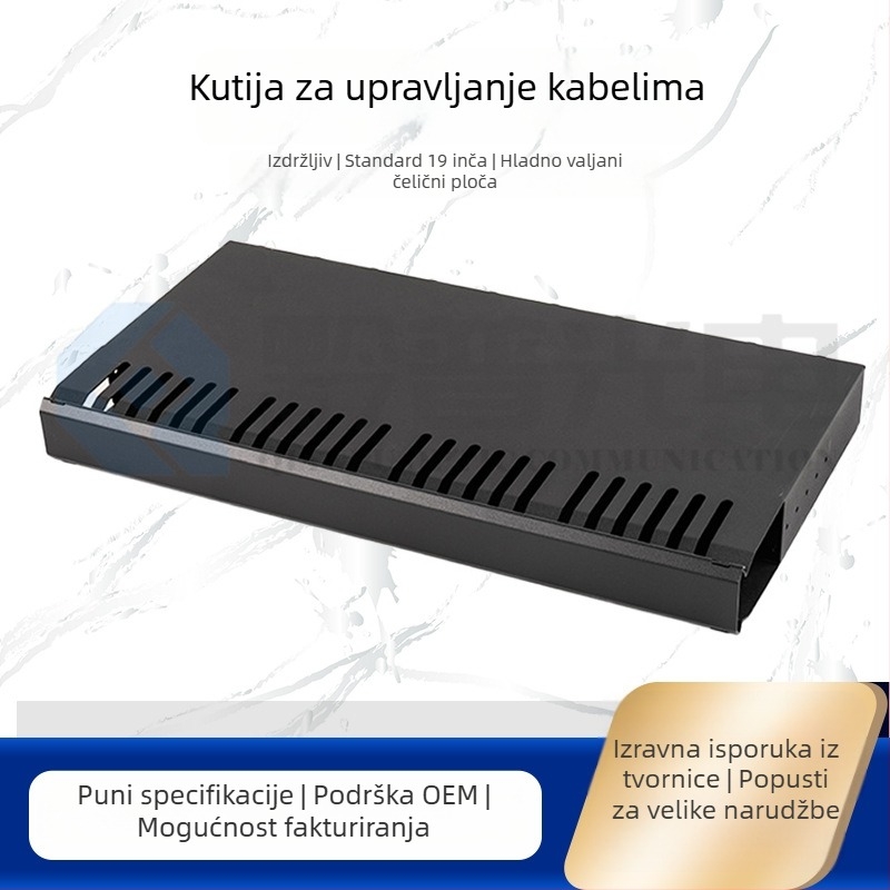 Regal za upravljanje kabelima i skladište žica, 24/48-portni, čvrsta konstrukcija od hladno valjanog čelika, za mrežne kablove