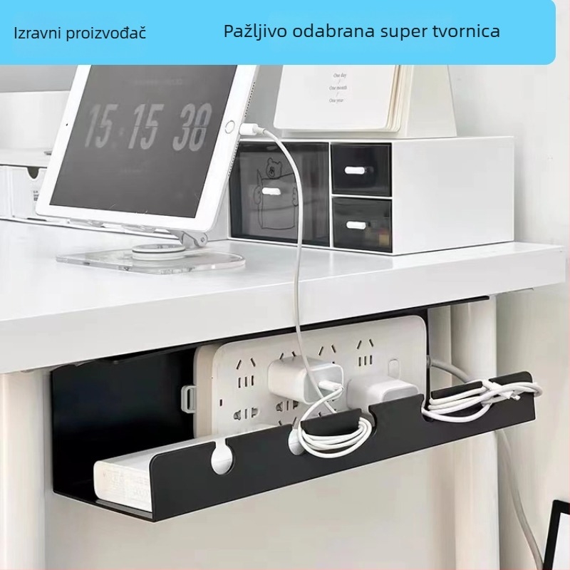 Držač za kablove bez bušenja, zidni držač za ruter, skladište ispod stola, plastični kabelski menadžer