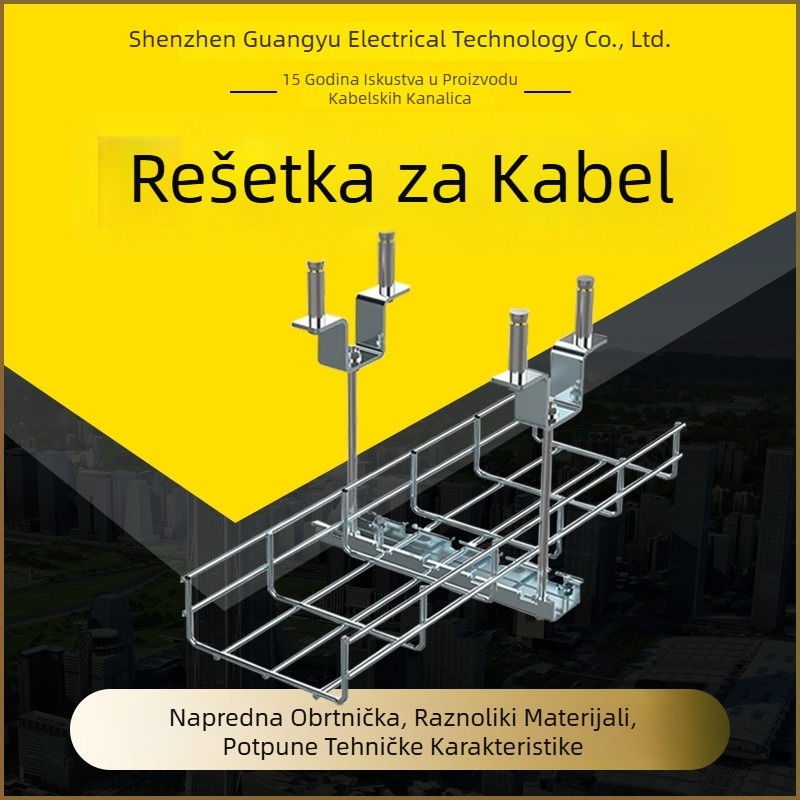 Mrežasta kabelska kanalica, 304 nehrđajući čelik, prilagodljiva, za podatkovni centar, ISO 9001:2000 certifikat
