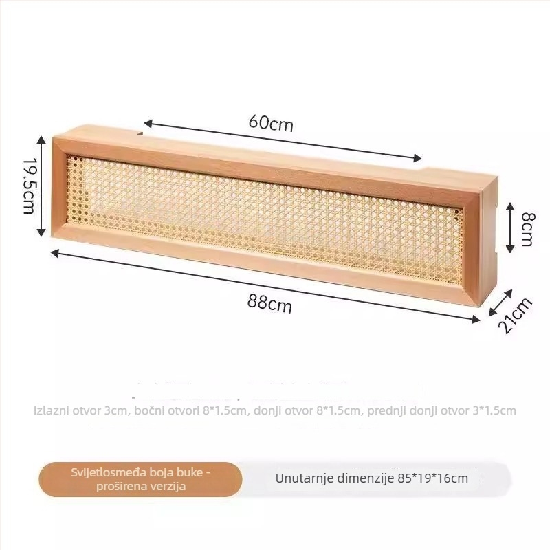 Zidna kutija za WiFi ruter od bukova drveta — prašinu otporna, moderan stil, prilagodljivo